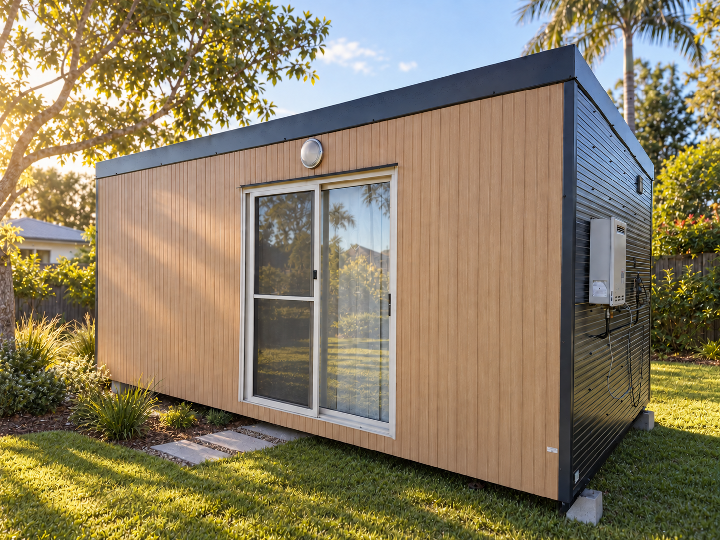 Hire A Home studio in a landscaped backyard